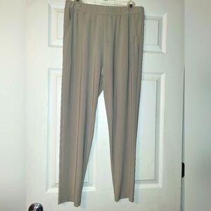 Sun Kim Women's Pull On Pants Size Small Taupe Stretch Comfort Easy